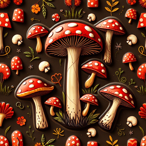 Artistic Magic Mushroom Chocolates Patterns