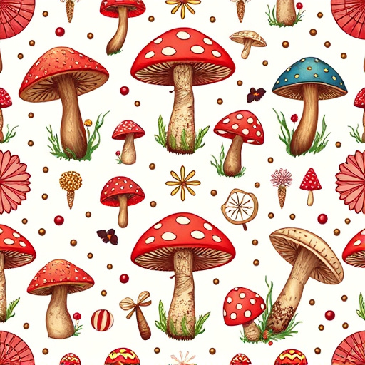 Artistic Magic Mushroom Chocolates Patterns