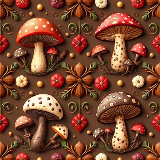 Artistic Magic Mushroom Chocolates Patterns