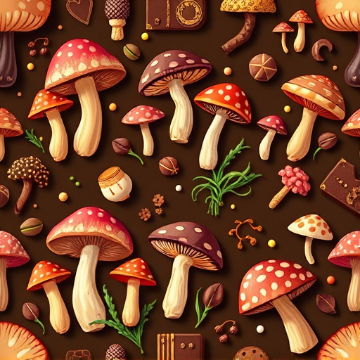 Artistic Magic Mushroom Chocolates Patterns