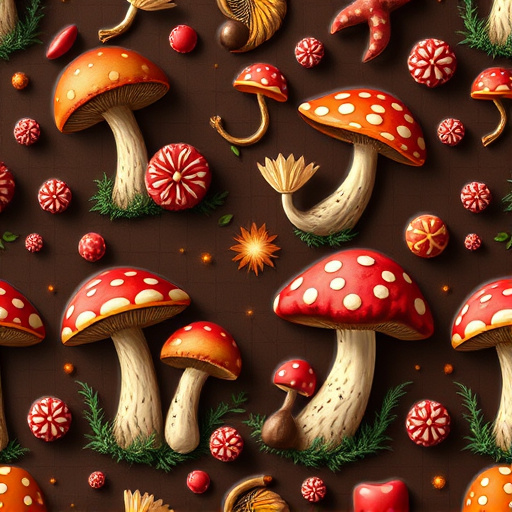 Artistic Magic Mushroom Chocolates Patterns