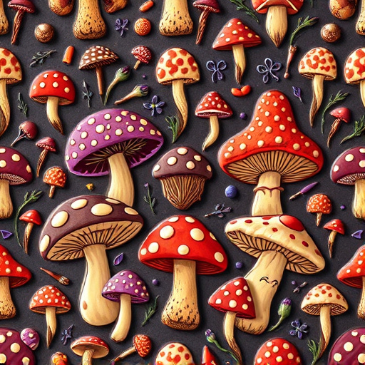 Artistic Magic Mushroom Chocolates Patterns