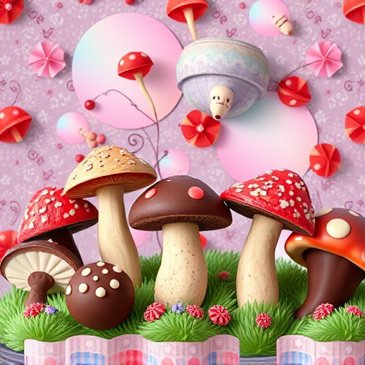 Artistic Magic Mushroom Chocolates Patterns