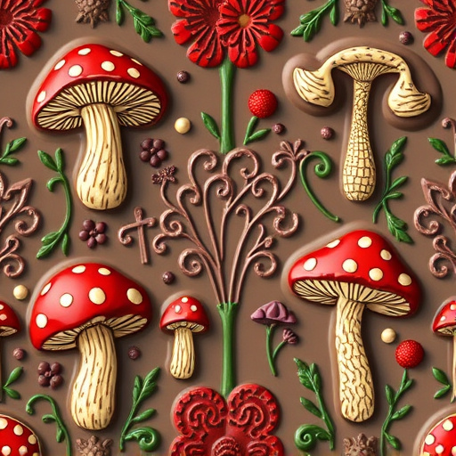 Artistic Magic Mushroom Chocolates Patterns