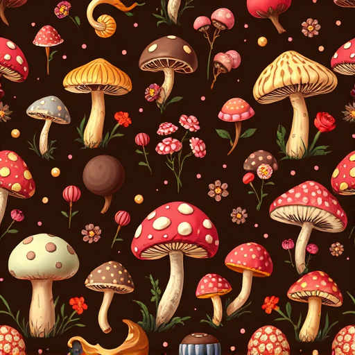 Artistic Magic Mushroom Chocolates Patterns