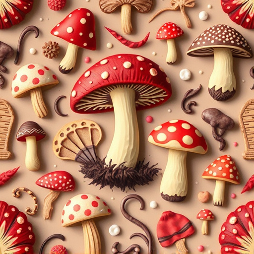 Artistic Magic Mushroom Chocolates Patterns