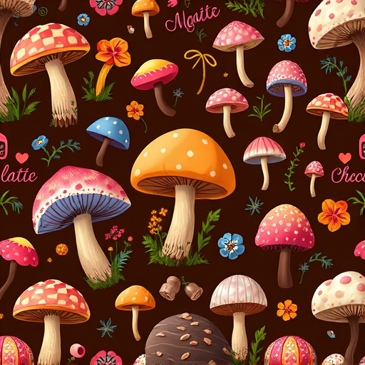 Artistic Magic Mushroom Chocolates Patterns