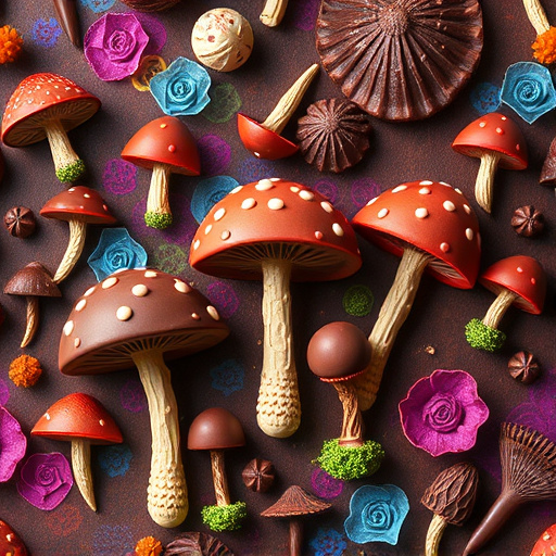 Artistic Magic Mushroom Chocolates Patterns