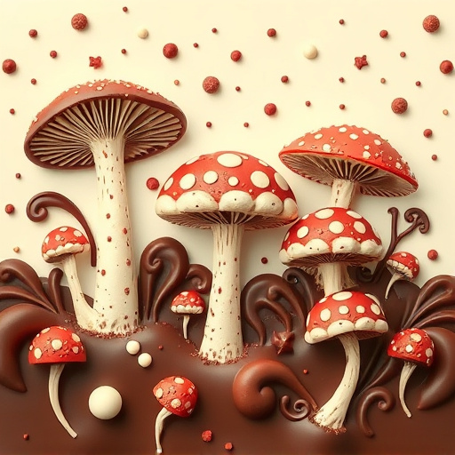 Artistic Magic Mushroom Chocolates Patterns