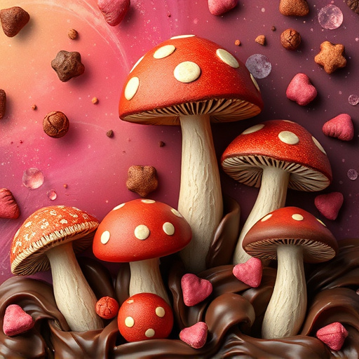 Artistic Magic Mushroom Chocolates Patterns