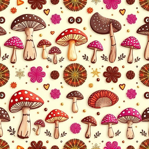 Artistic Magic Mushroom Chocolates Patterns