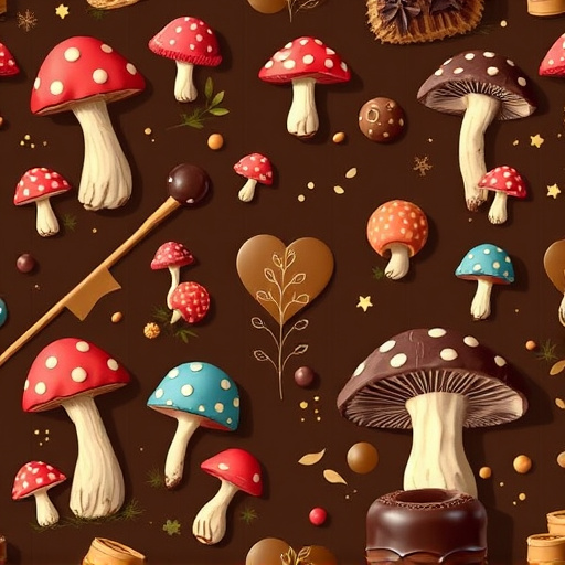 Artistic Magic Mushroom Chocolates Patterns