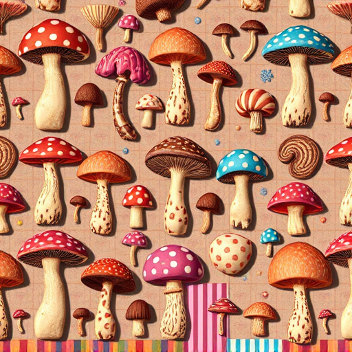 Artistic Magic Mushroom Chocolates Patterns