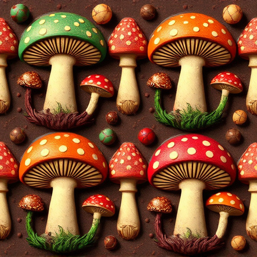 Artistic Magic Mushroom Chocolates Patterns