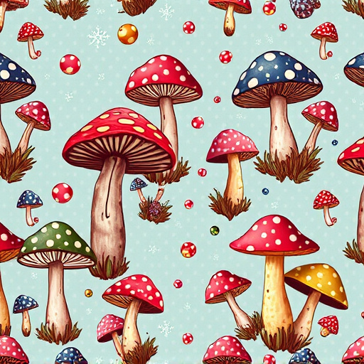 Artistic Magic Mushroom Chocolates Patterns