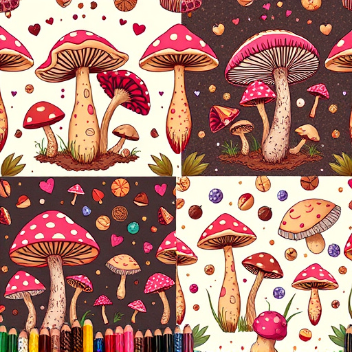 Artistic Magic Mushroom Chocolates Patterns