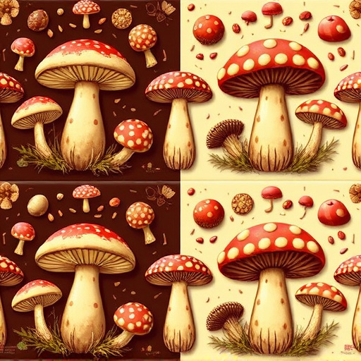 Artistic Magic Mushroom Chocolates Patterns