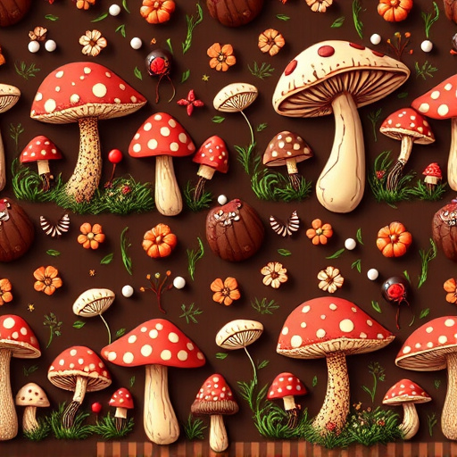 Artistic Magic Mushroom Chocolates Patterns