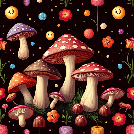 Artistic Magic Mushroom Chocolates Patterns