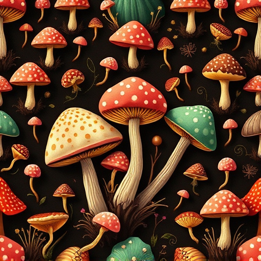 Artistic Magic Mushroom Chocolates Patterns
