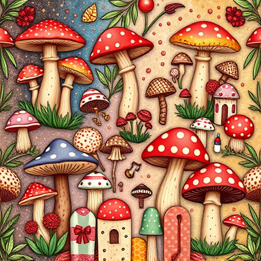 Artistic Magic Mushroom Chocolates Patterns