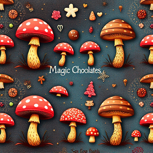 Artistic Magic Mushroom Chocolates Patterns