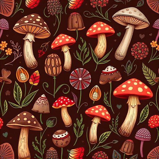 Artistic Magic Mushroom Chocolates Patterns