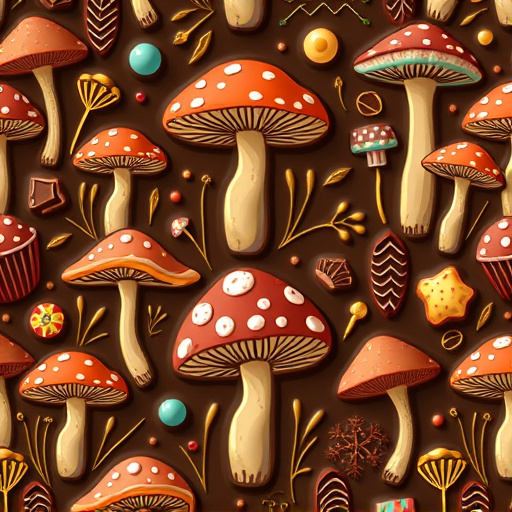 Artistic Magic Mushroom Chocolates Patterns