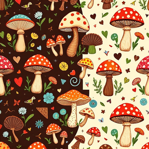 Artistic Magic Mushroom Chocolates Patterns