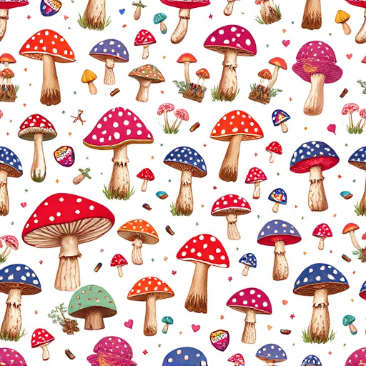 Artistic Magic Mushroom Chocolates Patterns