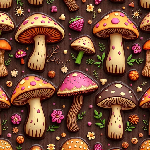 Artistic Magic Mushroom Chocolates Patterns