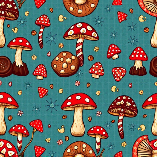 Artistic Magic Mushroom Chocolates Patterns