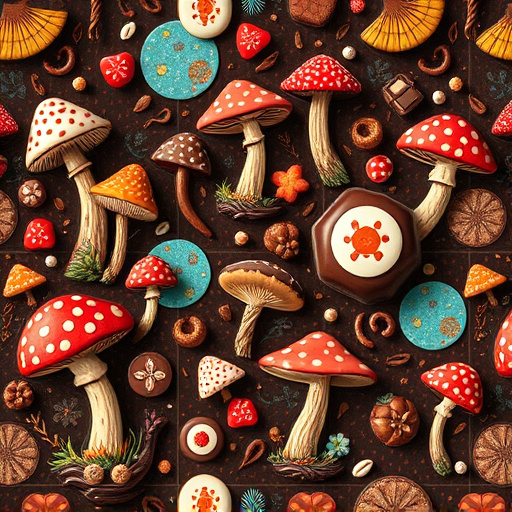 Artistic Magic Mushroom Chocolates Patterns