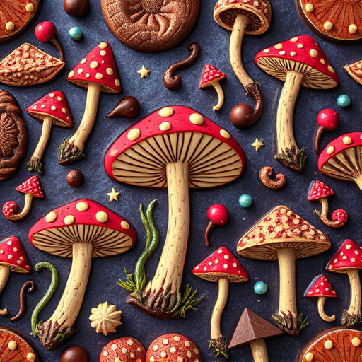 Artistic Magic Mushroom Chocolates Patterns