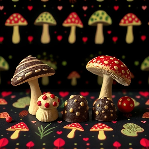 Artistic Magic Mushroom Chocolates Patterns