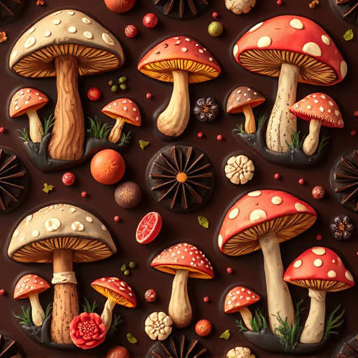 Artistic Magic Mushroom Chocolates Patterns