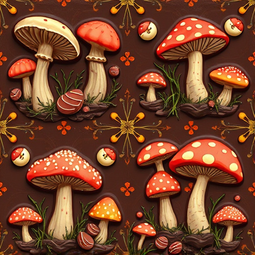 Artistic Magic Mushroom Chocolates Patterns