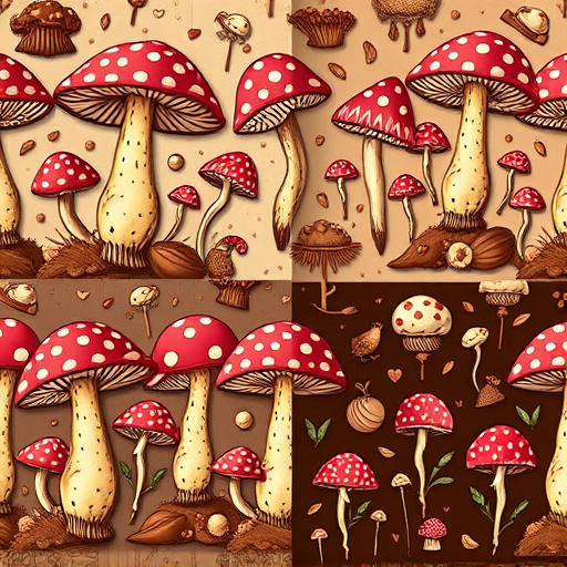 Artistic Magic Mushroom Chocolates Patterns