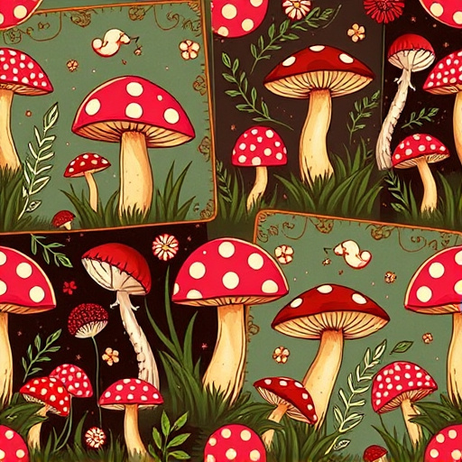 Artistic Magic Mushroom Chocolates Patterns