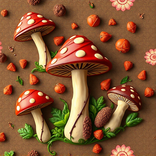 Artistic Magic Mushroom Chocolates Patterns