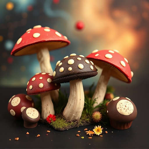 Artistic Magic Mushroom Chocolates Patterns