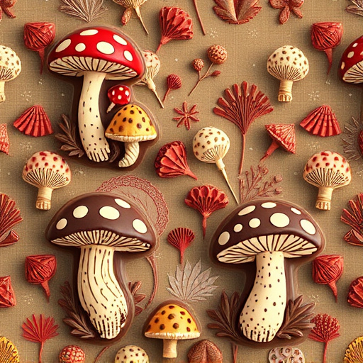 Artistic Magic Mushroom Chocolates Patterns