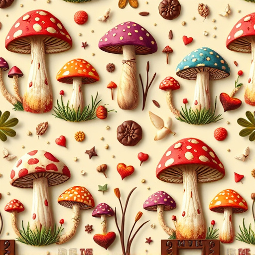 Artistic Magic Mushroom Chocolates Patterns