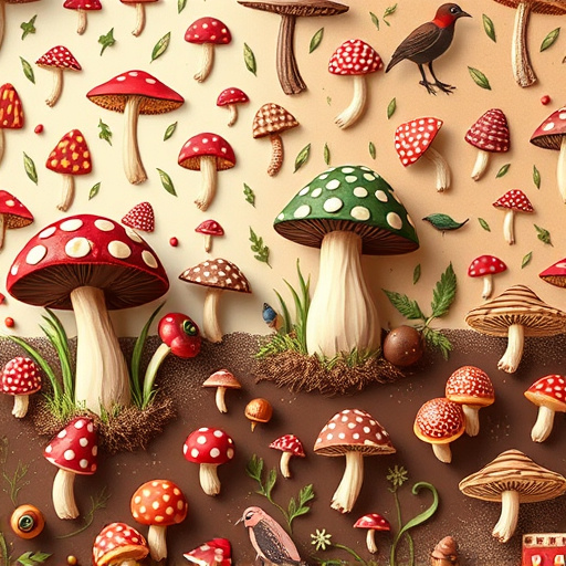 Artistic Magic Mushroom Chocolates Patterns
