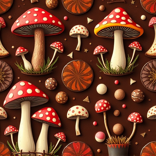 Artistic Magic Mushroom Chocolates Patterns