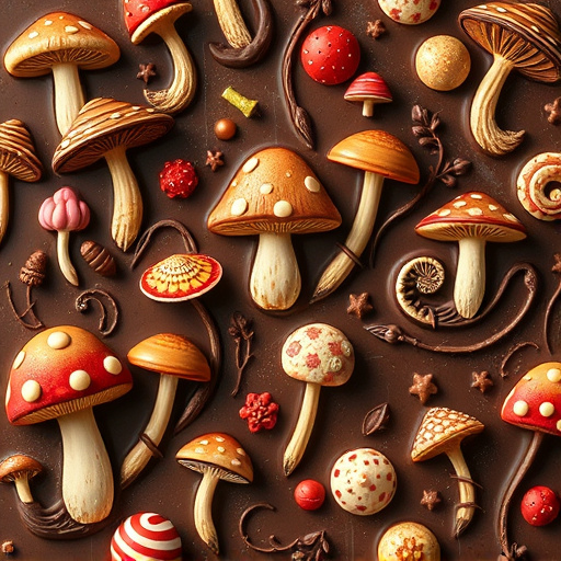Artistic Magic Mushroom Chocolates Patterns