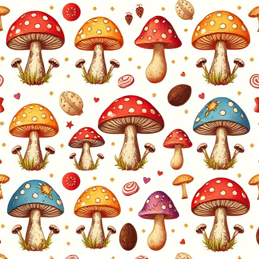 Artistic Magic Mushroom Chocolates Patterns