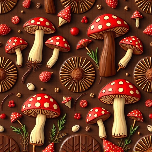 Artistic Magic Mushroom Chocolates Patterns