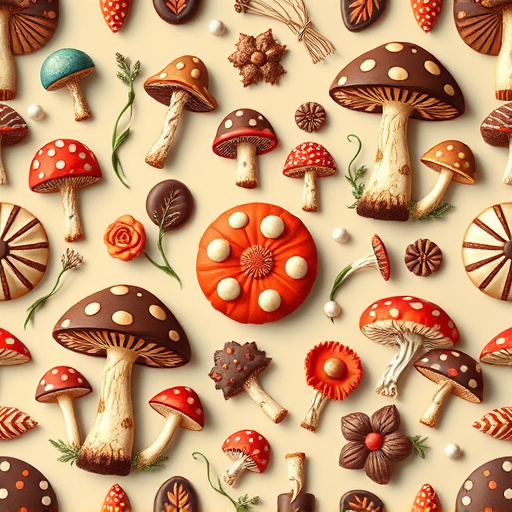 Artistic Magic Mushroom Chocolates Patterns