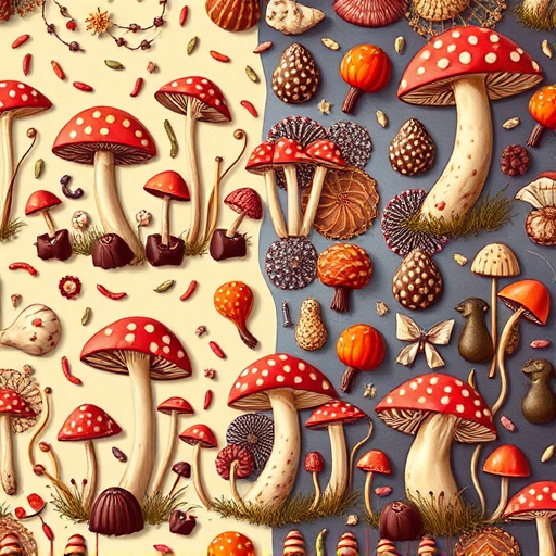 Artistic Magic Mushroom Chocolates Patterns